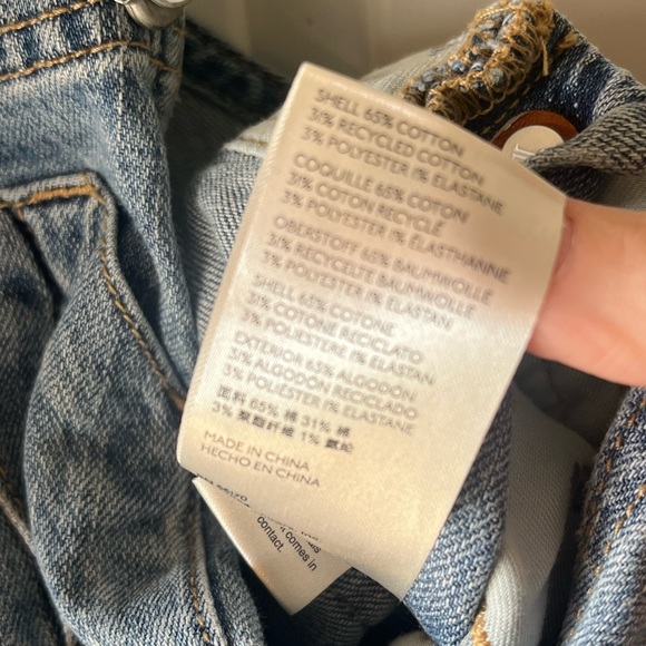 Anthropologie Pilcro The Lex Denim Jean Overalls Camo Animal size 25 women’s - Picture 11 of 12